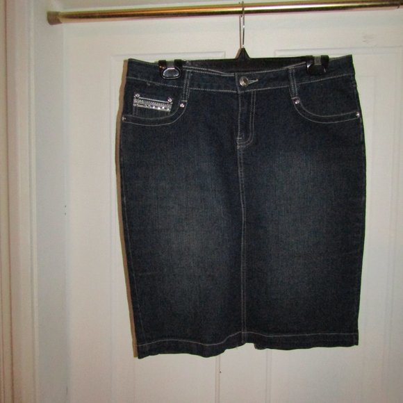 Denim Pencil Skirt with Bling! - Picture 2 of 8